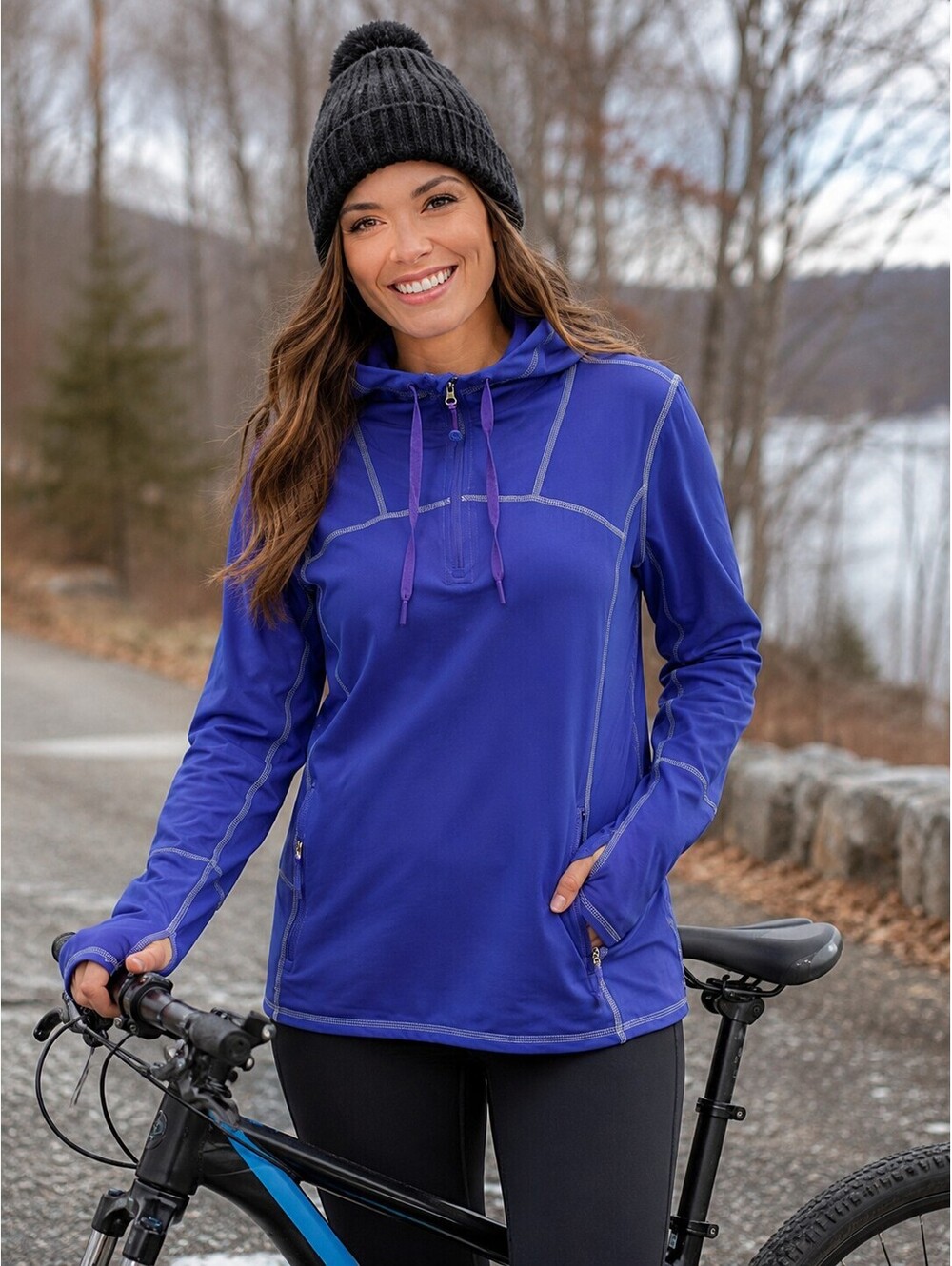 Kirkland brand 1/4 zip front hoodie